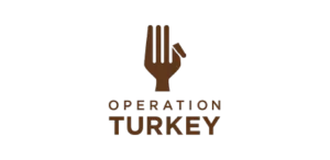 The logo features a stylized brown turkey handprint above the words "Operation Turkey.