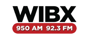 WIBX logo with the text "950 AM 92.3 FM" on a red background.