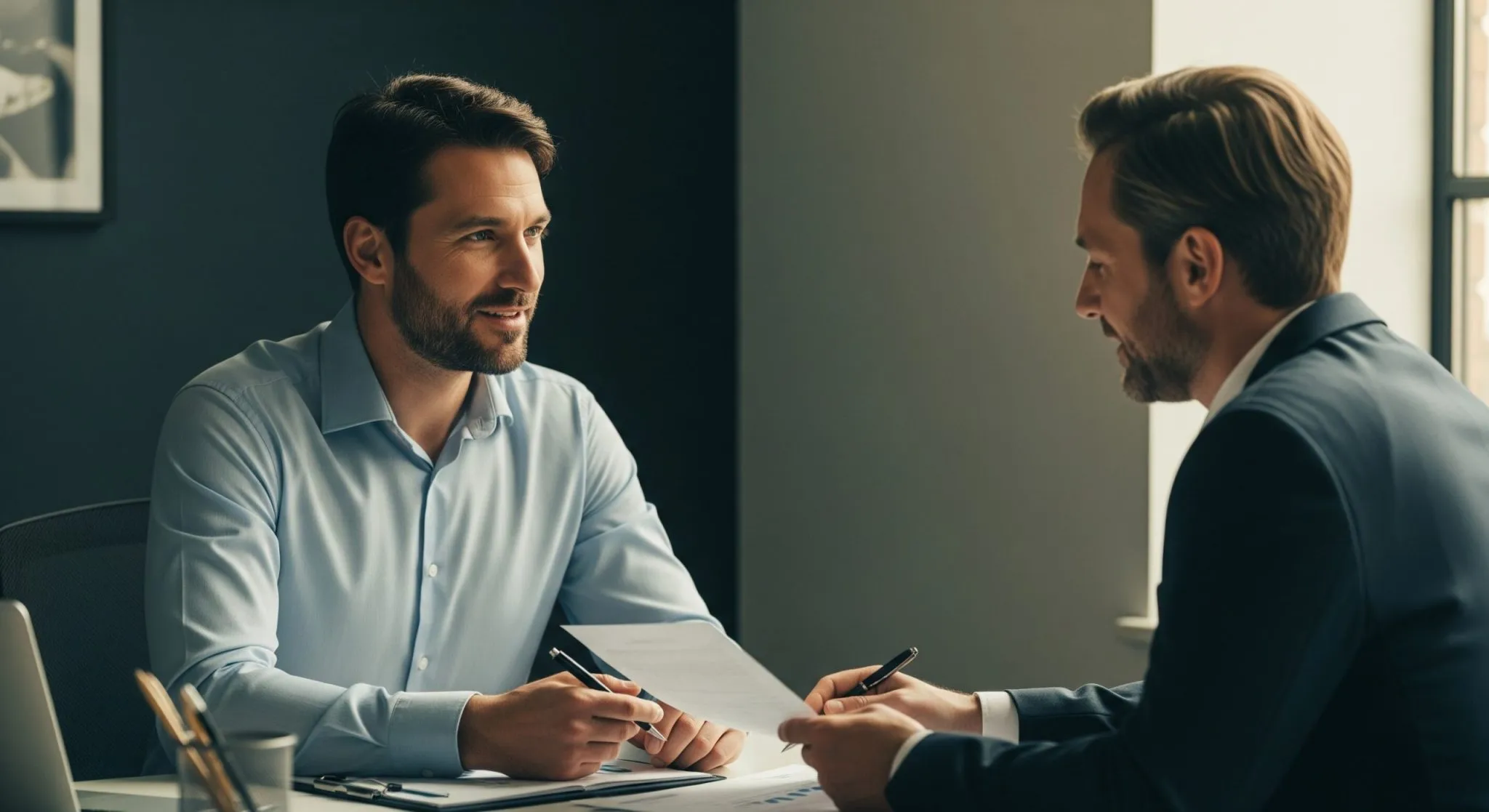 Echelon Financial advisor meeting with a business owner